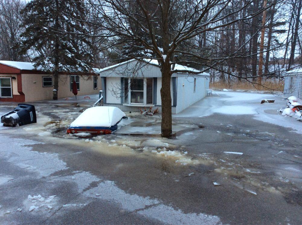 Flooding in Underwood Mobile Home Park in Plattsburgh, New York
