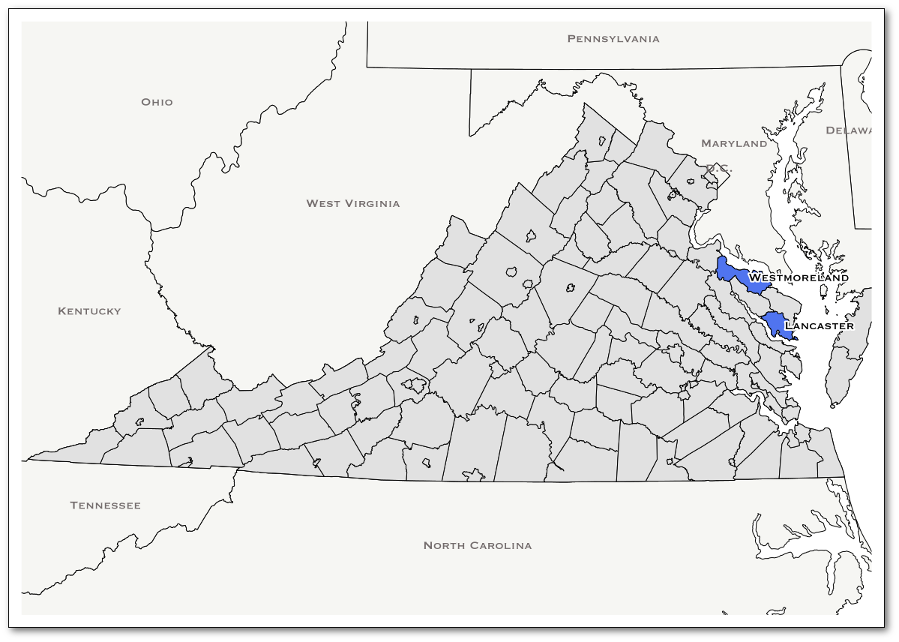 State map of Virginia